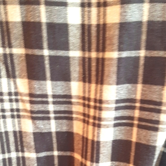 ROMWE Plaid Button Down Shirt - Brown and Cream - Picture 6 of 8